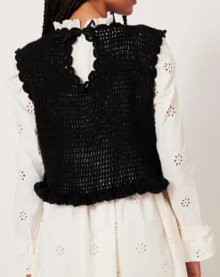 Sale Manoush Top en maille Twiggy noir