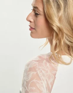 Femme Mare Top en micromodal manches longues haut rebrode naturel