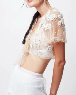 Hot John Galliano Top Gaya beige clair