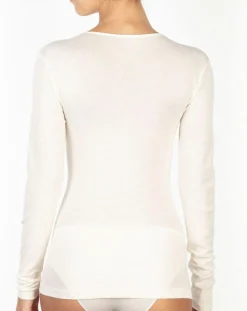 Hot Mare Top manches longues Laine et Soie ivoire