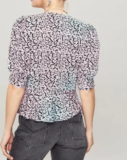 Manoush Top Panthère bleu/rose