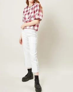 Femme Manoush Top Saint-Tropez en sequins rose/blanc