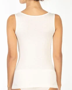 Femme Mare Top sans manches bretelles larges dentelle ivoire