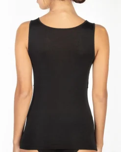 Outlet Mare Top sans manches en Laine mélangée bretelles larges dentelle noir