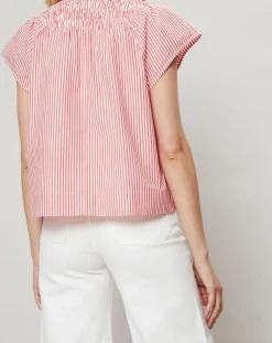 Femme J.Crew Top Smocks à rayures rouge/blanc