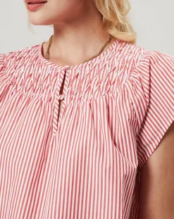 Femme J.Crew Top Smocks à rayures rouge/blanc