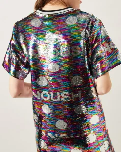 Manoush Top Sparkle en sequins multicolore