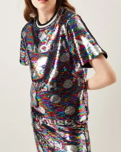 Manoush Top Sparkle en sequins multicolore