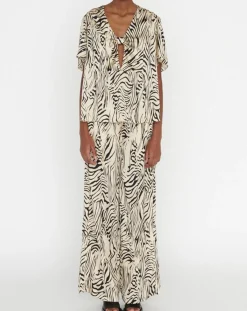 Best Zapa Top Tangui imprimée animal noir/beige