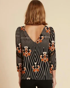 Hot Belair Top Toran imprimé noir