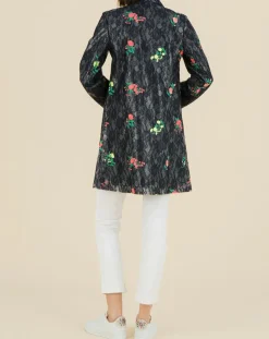 Hot Manoush Trench broderies dentelle Rainy Day bleu marine