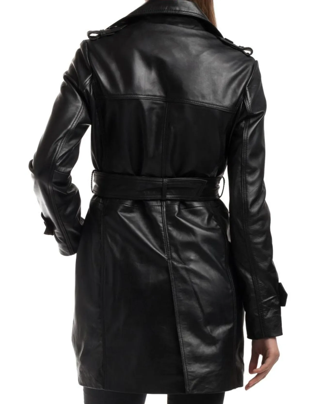 Clearance Chyston Trench en Cuir Esmeralda noir