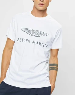 Homme Hackett London T-Shirt Aston Martin Racing Logo blanc