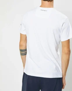 Homme Hackett London T-Shirt Aston Martin Racing Logo blanc