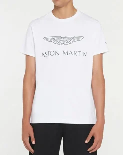Homme Hackett London T-Shirt Aston Martin Racing Logo blanc