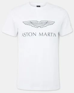 Homme Hackett London T-Shirt Aston Martin Racing Logo blanc