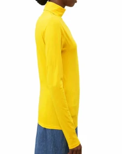 Femme Marc O'Polo T-Shirt 100% Coton Bio col roulé jaune