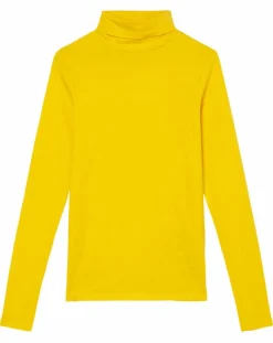 Femme Marc O'Polo T-Shirt 100% Coton Bio col roulé jaune