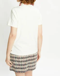 New Scotch & Soda T-Shirt 100% Coton Bio Foulard blanc