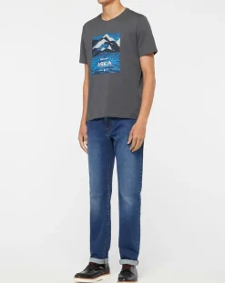 Homme North Sails T-Shirt 100% Coton Bio Graphic gris