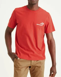 Homme Dockers T-Shirt 100% Coton Bio Logo rouge