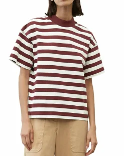 Discount Marc O'Polo T-Shirt 100% Coton Bio rayé rouge/blanc
