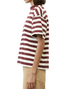 Discount Marc O'Polo T-Shirt 100% Coton Bio rayé rouge/blanc