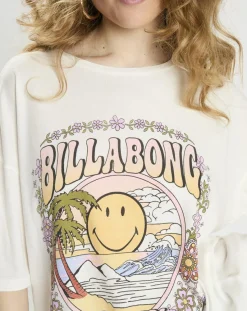 Discount Billabong T-Shirt 100% Coton Bio Smiley blanc/multicolore