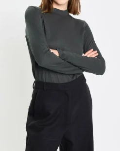 Femme Marc O'Polo T-Shirt 100% Coton Bio vert foncé