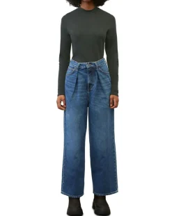 Femme Marc O'Polo T-Shirt 100% Coton Bio vert foncé