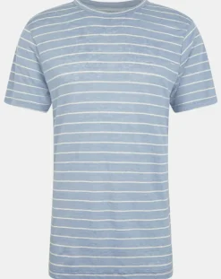Homme Hackett London T-Shirt 100% Lin Marinière bleu clair