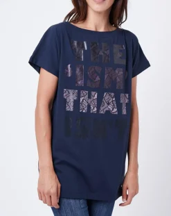 Outlet John Galliano T-Shirt à motif bleu nuit