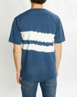Homme Scotch & Soda T-Shirt Ample 100% Coton Bio Tie & Dye bleu
