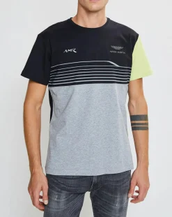 Homme Hackett London T-Shirt Aston Martin Racing rayé noir