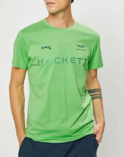 Homme Hackett London T-Shirt Aston Martin Racing vert fluo