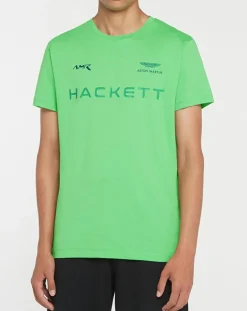 Homme Hackett London T-Shirt Aston Martin Racing vert fluo