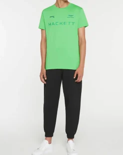 Homme Hackett London T-Shirt Aston Martin Racing vert fluo