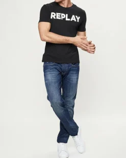 Homme Replay T-Shirt Big Logo noir