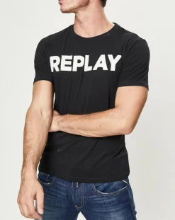 Homme Replay T-Shirt Big Logo noir