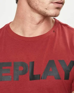 New Replay T-Shirt Big Logo rouge