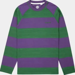 Homme Element T-Shirt Blunt 3.0 rayé Ls vert/violet
