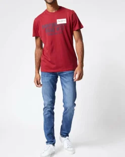 Homme Pepe Jeans T-Shirt Broderick Logo bordeaux