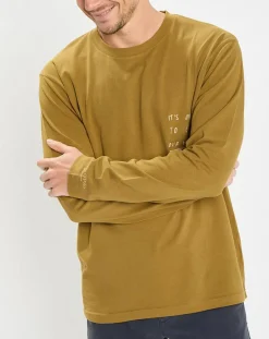 Homme Marc O'Polo T-Shirt col rond message kaki