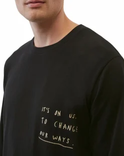 Homme Marc O'Polo T-Shirt col rond Message noir