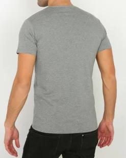Homme Mare T-Shirt col V en Coton gris