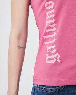 Femme John Galliano T-Shirt col V mauve