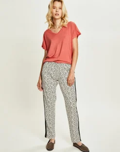 Femme Femilet T-Shirt col V pêche