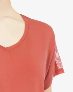 Femme Femilet T-Shirt col V pêche