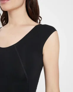 Discount Wolford T-Shirt Coton Contour noir