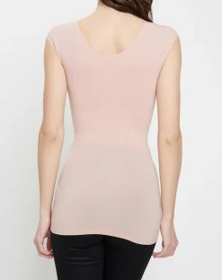 Femme Wolford T-Shirt Coton Contour rose poudré